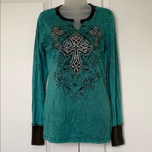 Vocal Embellished Cross Long Sleeve T